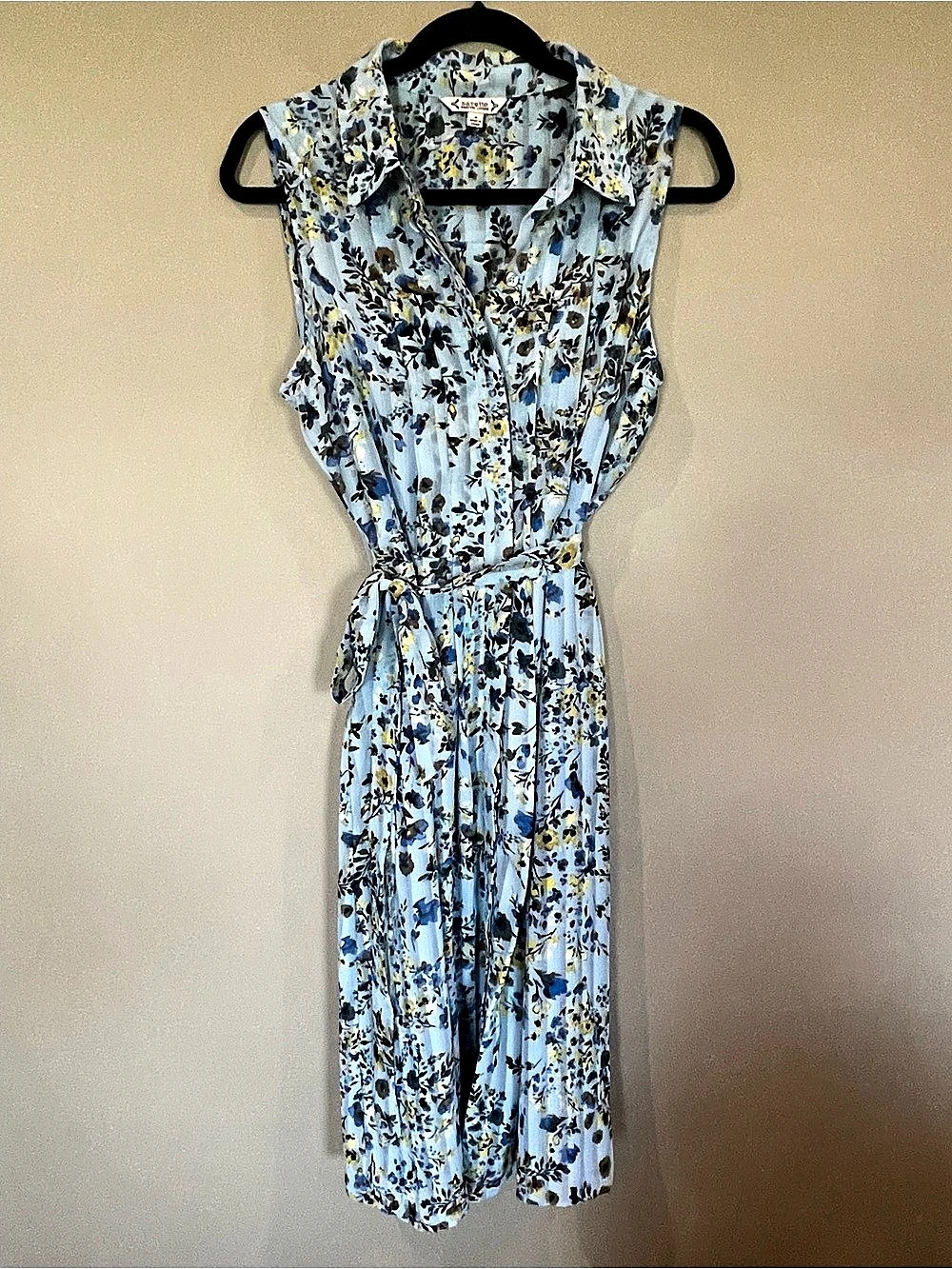 Nanette Lepore Floral Sleeveless Midi Dress in Blue & Yellow Like New